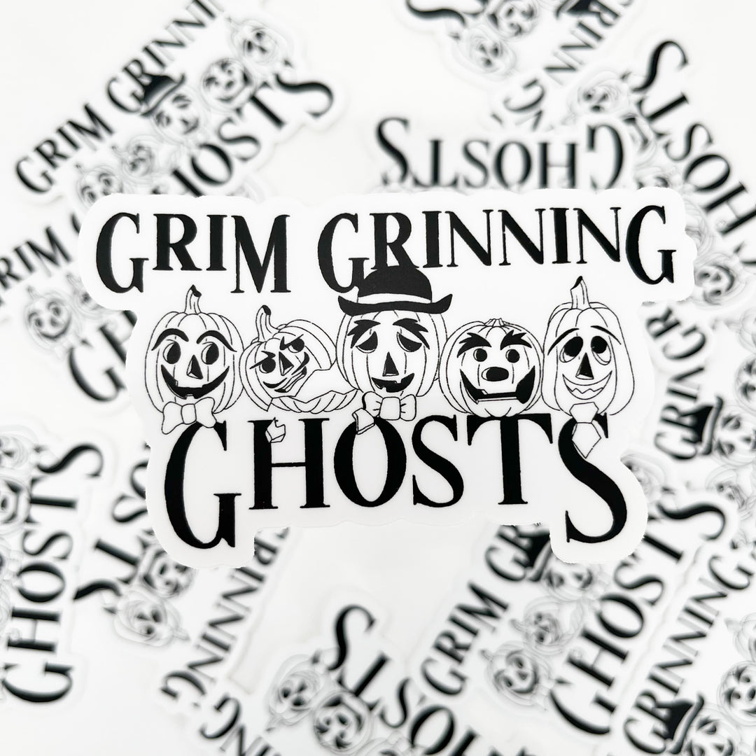 Grim Grinning Ghosts Sticker 4.0" x 2.4"